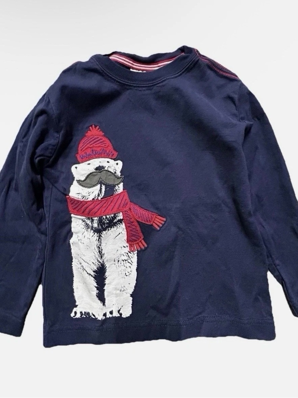Toddler Boy Hanna Andersson Navy Blue Long Sleeve Shirt Polar Bear Size 100 4T